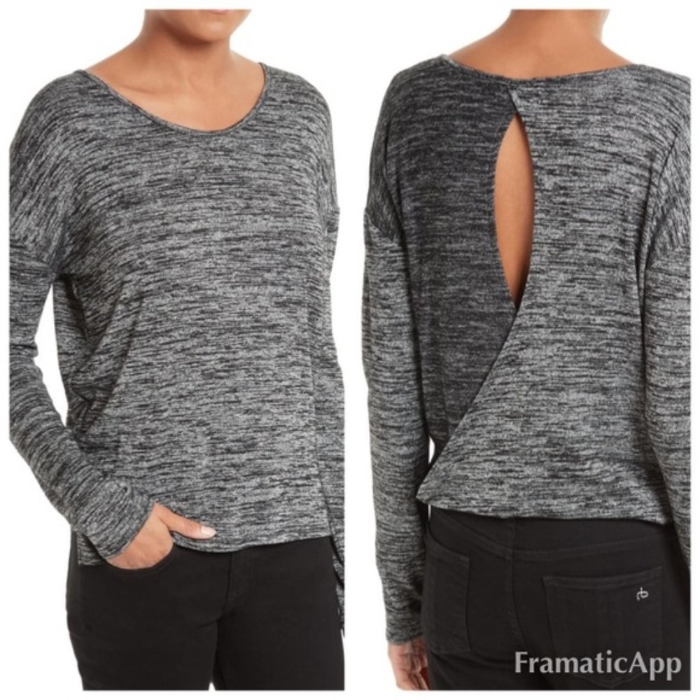 Rag & Bone Mia Long Sleeve Back Cutout Top Size Medium - Picture 2 of 10